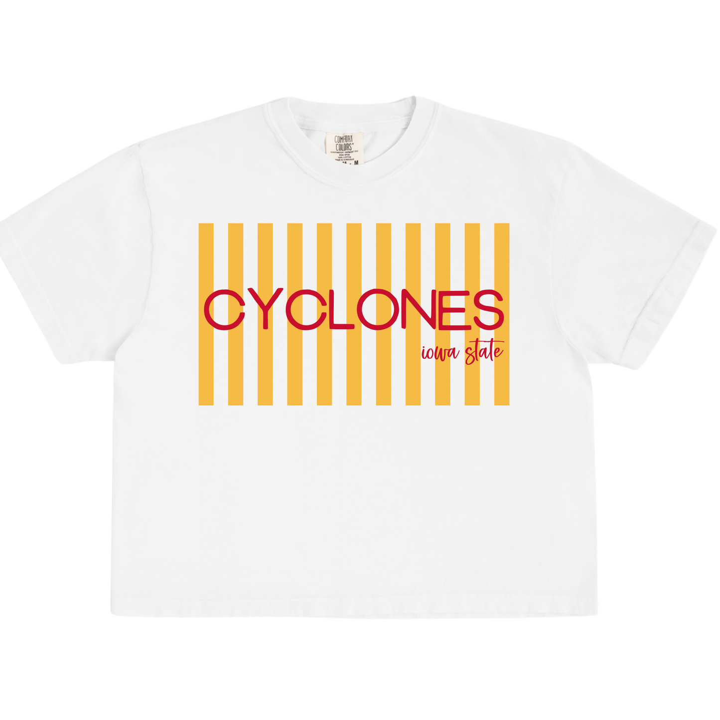 size MEDIUM white mom crop