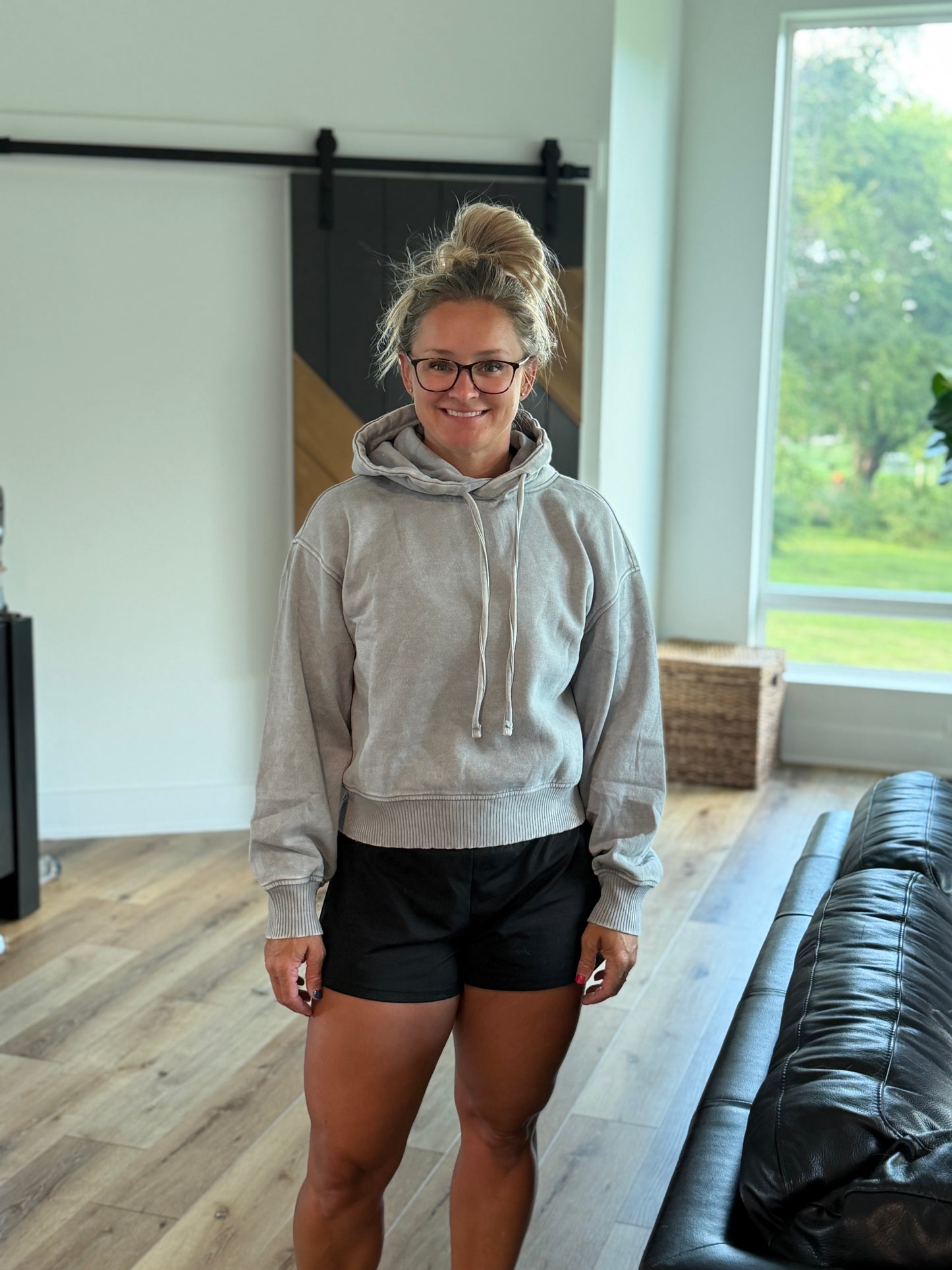 Custom Acid Wash Fleece Cropped Hoodie