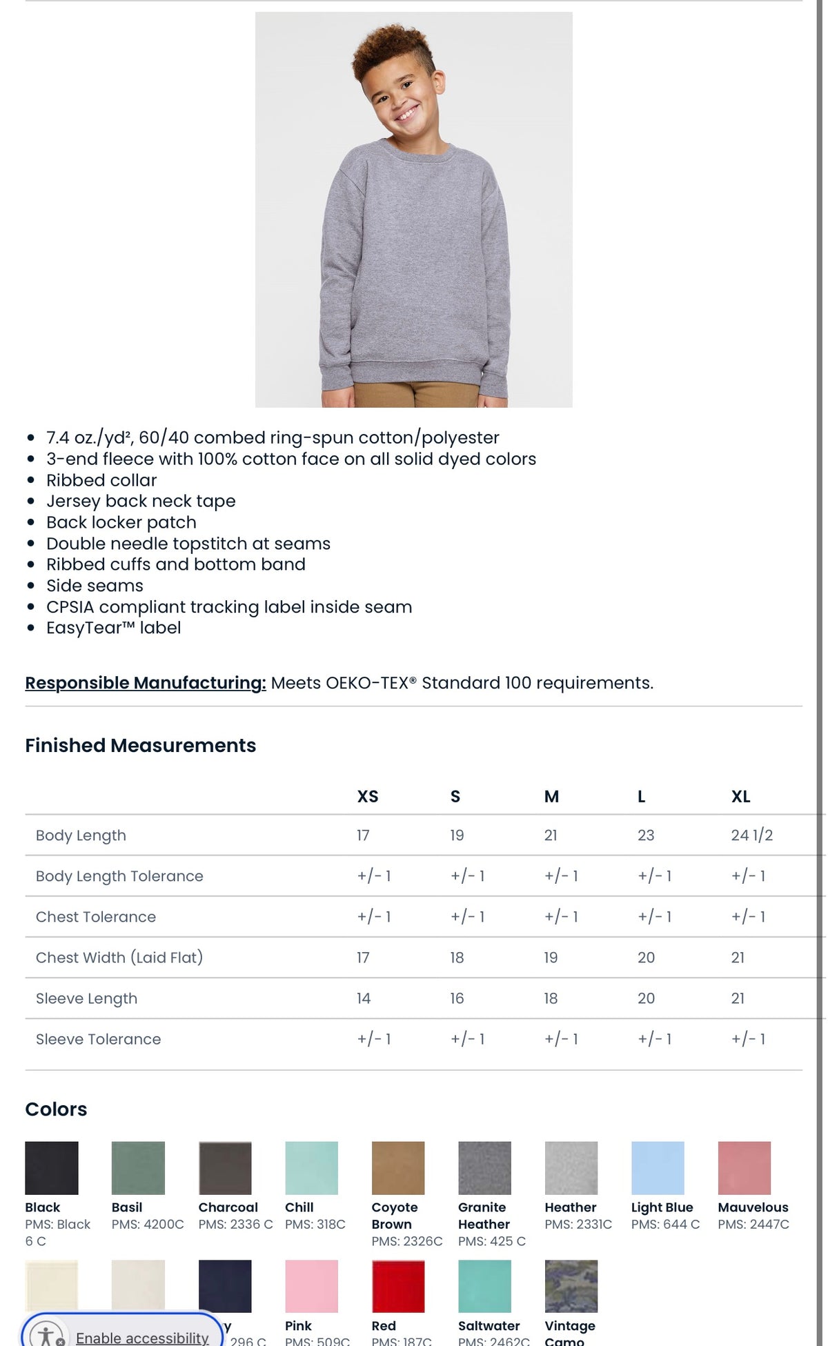 DCG Mustangs YOUTH Camo Print Crewneck