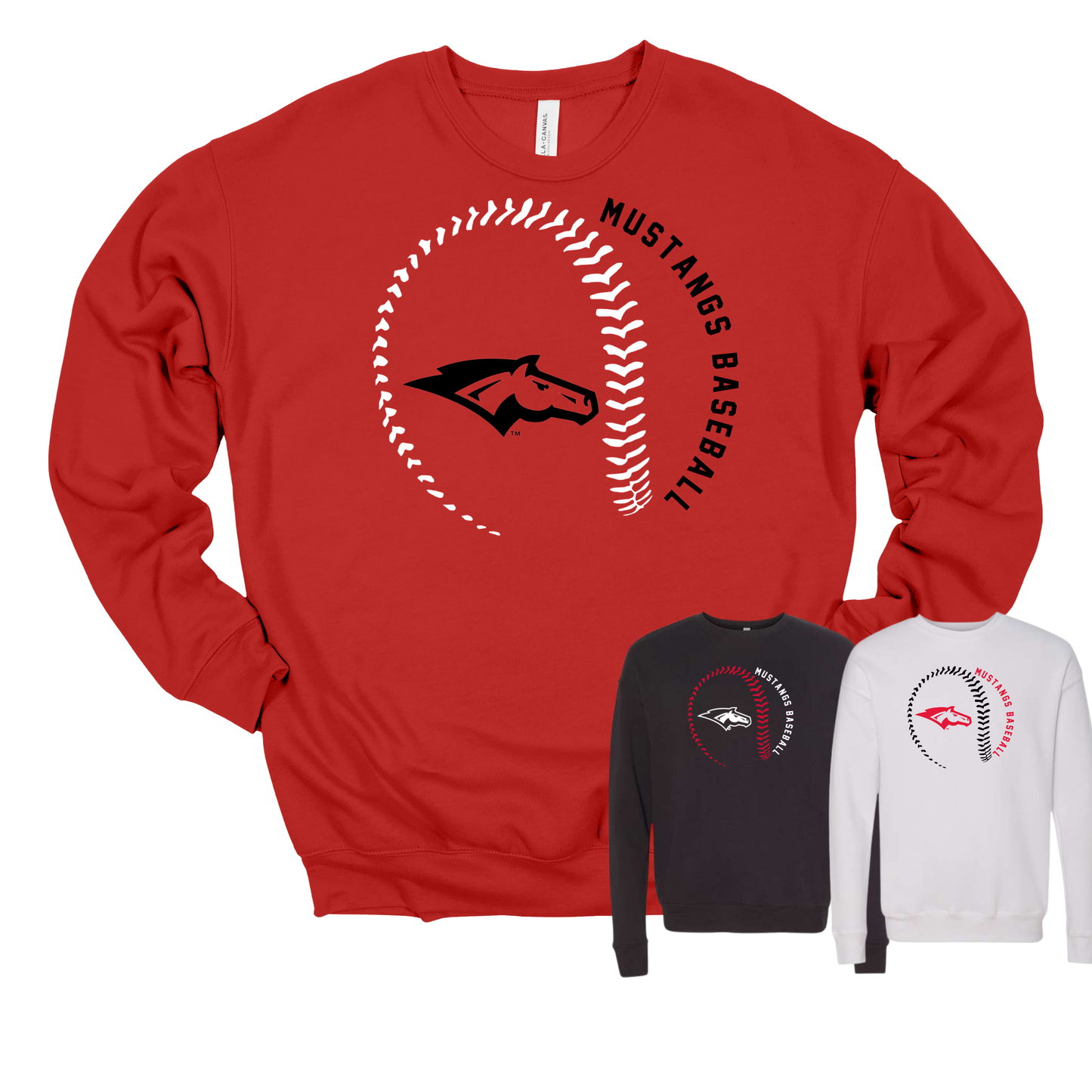 Baseball Stitches Unisex Bella Canvas Crewneck