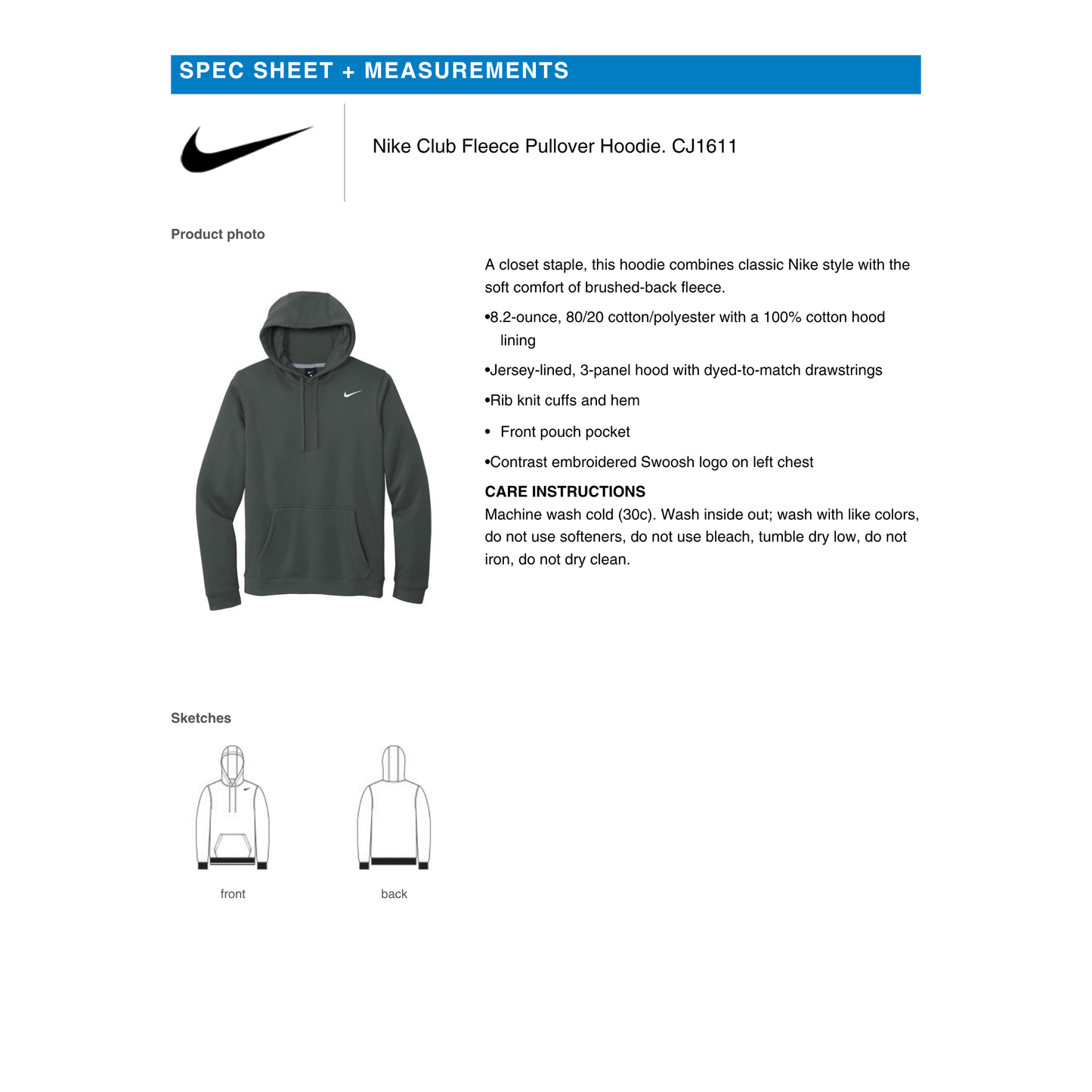 Dark Grey Nike Hoodie