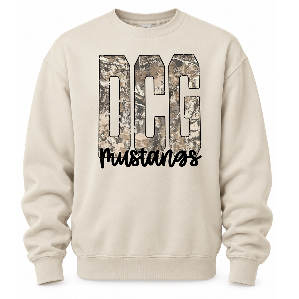 DCG Mustangs Camo Print Crewneck