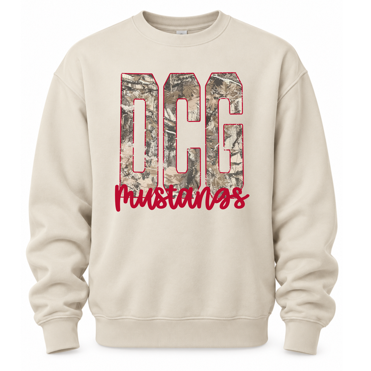 DCG Mustangs Camo Print Crewneck