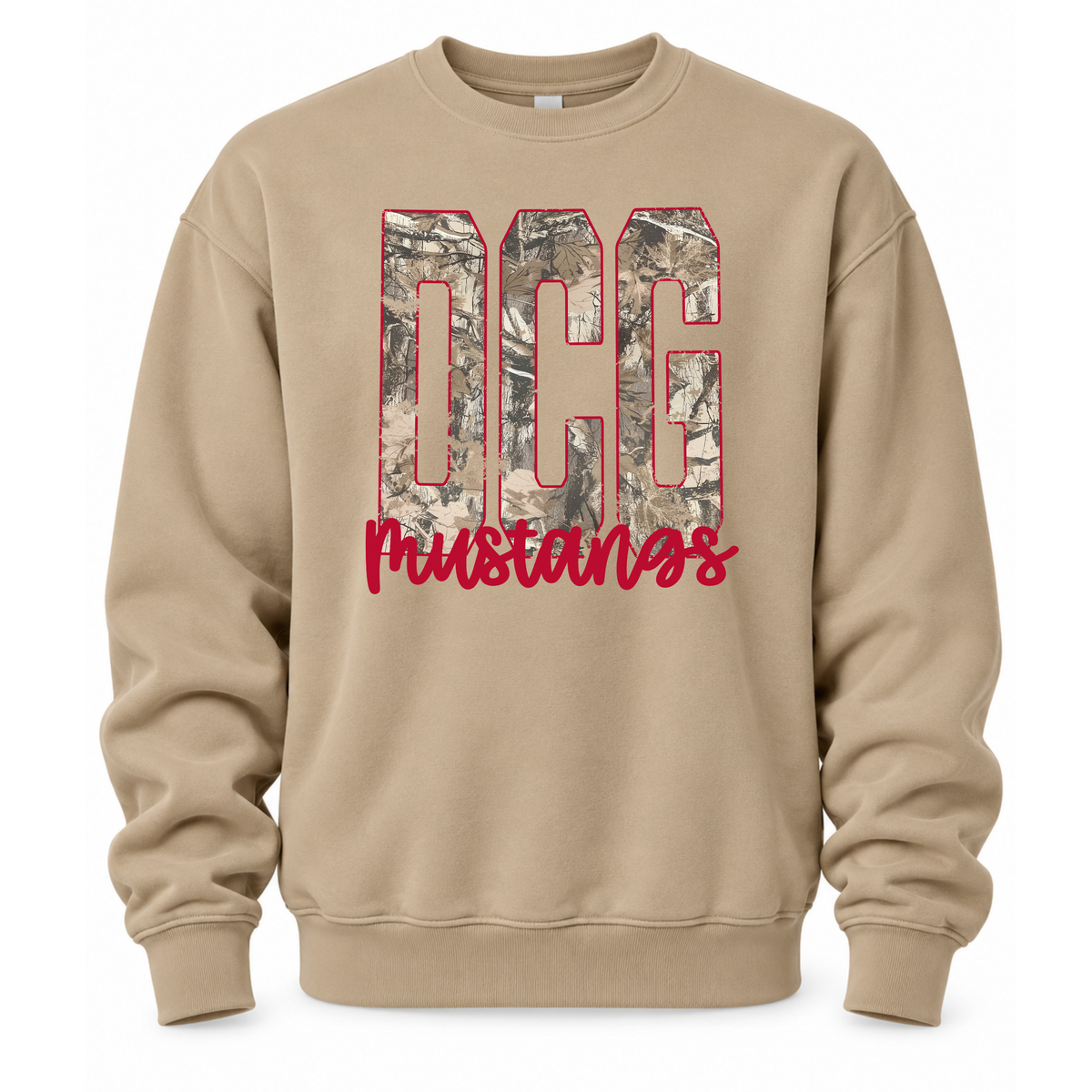 DCG Mustangs Camo Print Crewneck