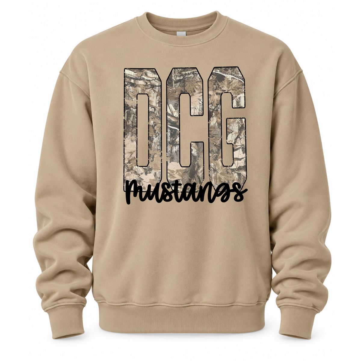 DCG Mustangs Camo Print Crewneck