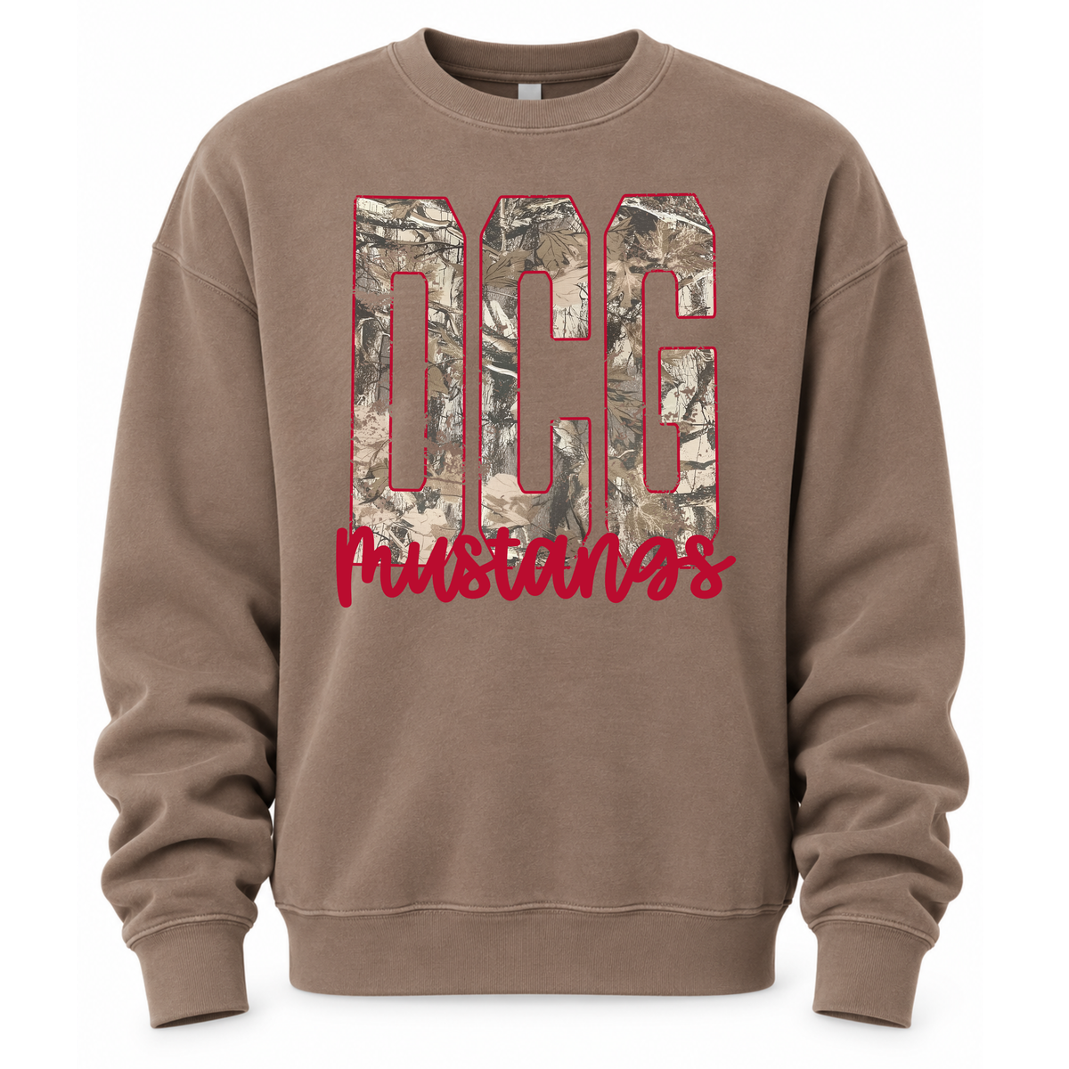 DCG Mustangs Camo Print Crewneck