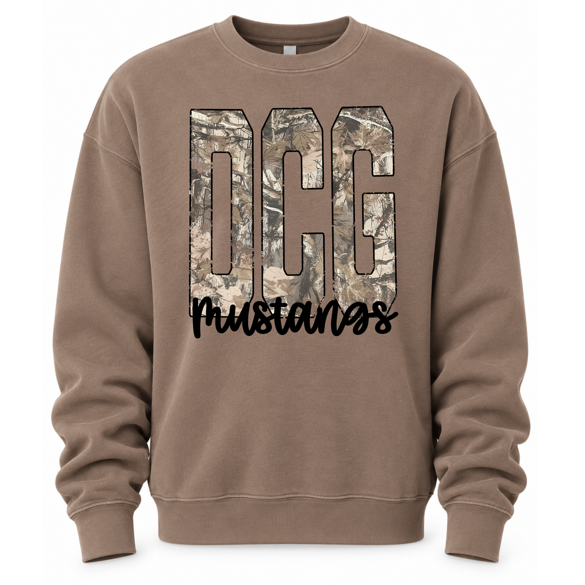 DCG Mustangs Camo Print Crewneck