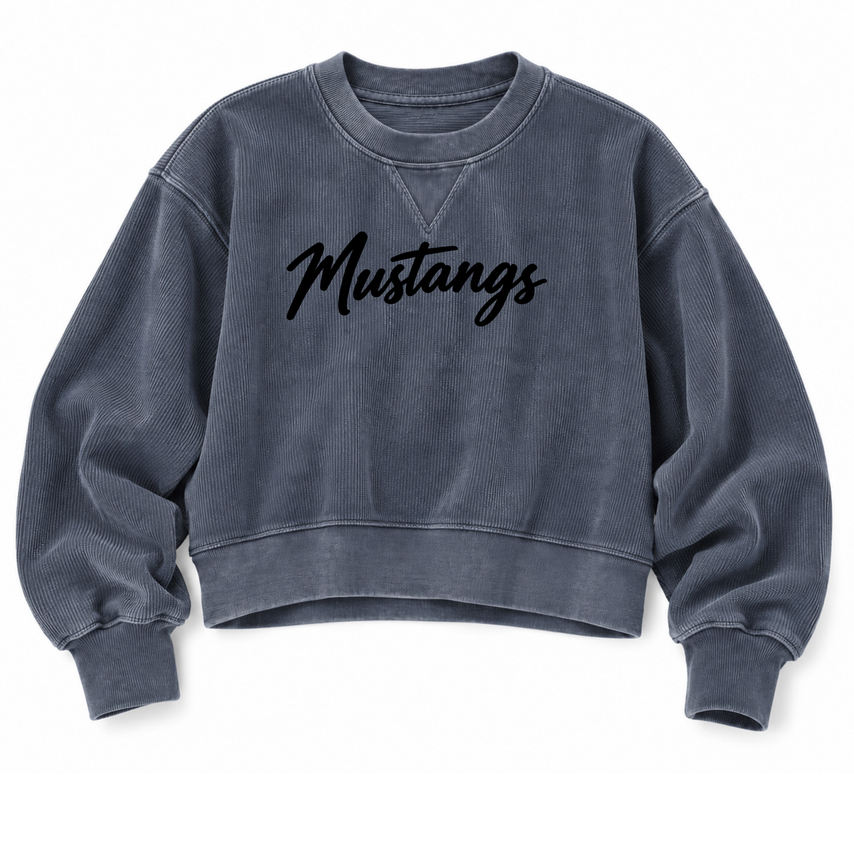 Grey Corded Boxy Pullover