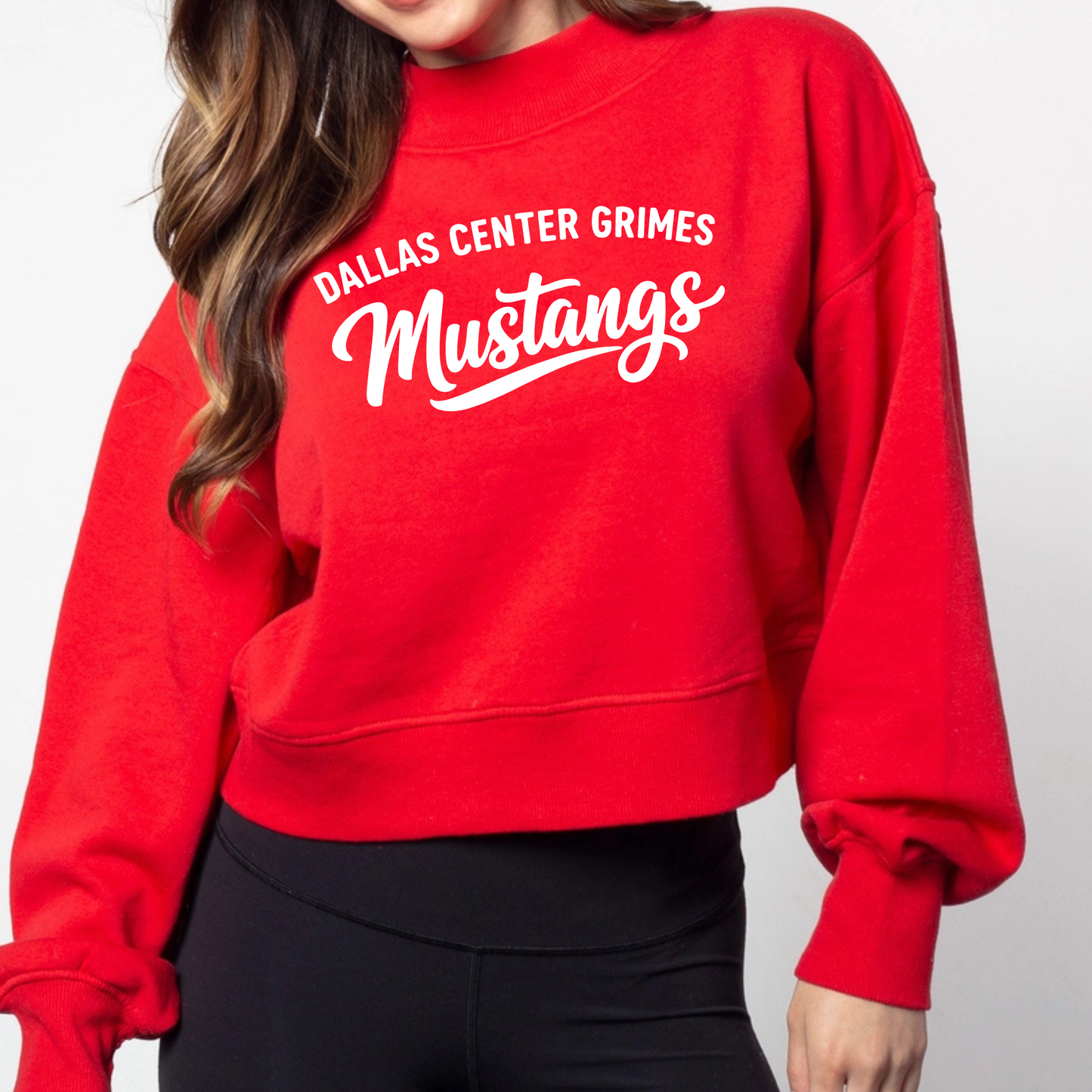 Mom Crop Mock Neck
