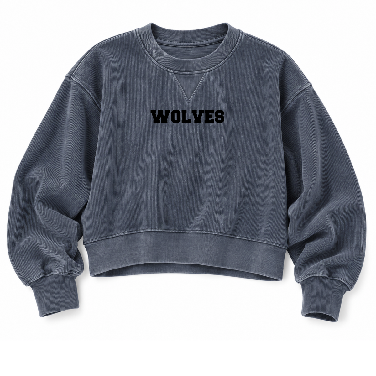 Grey Corded Boxy Pullover