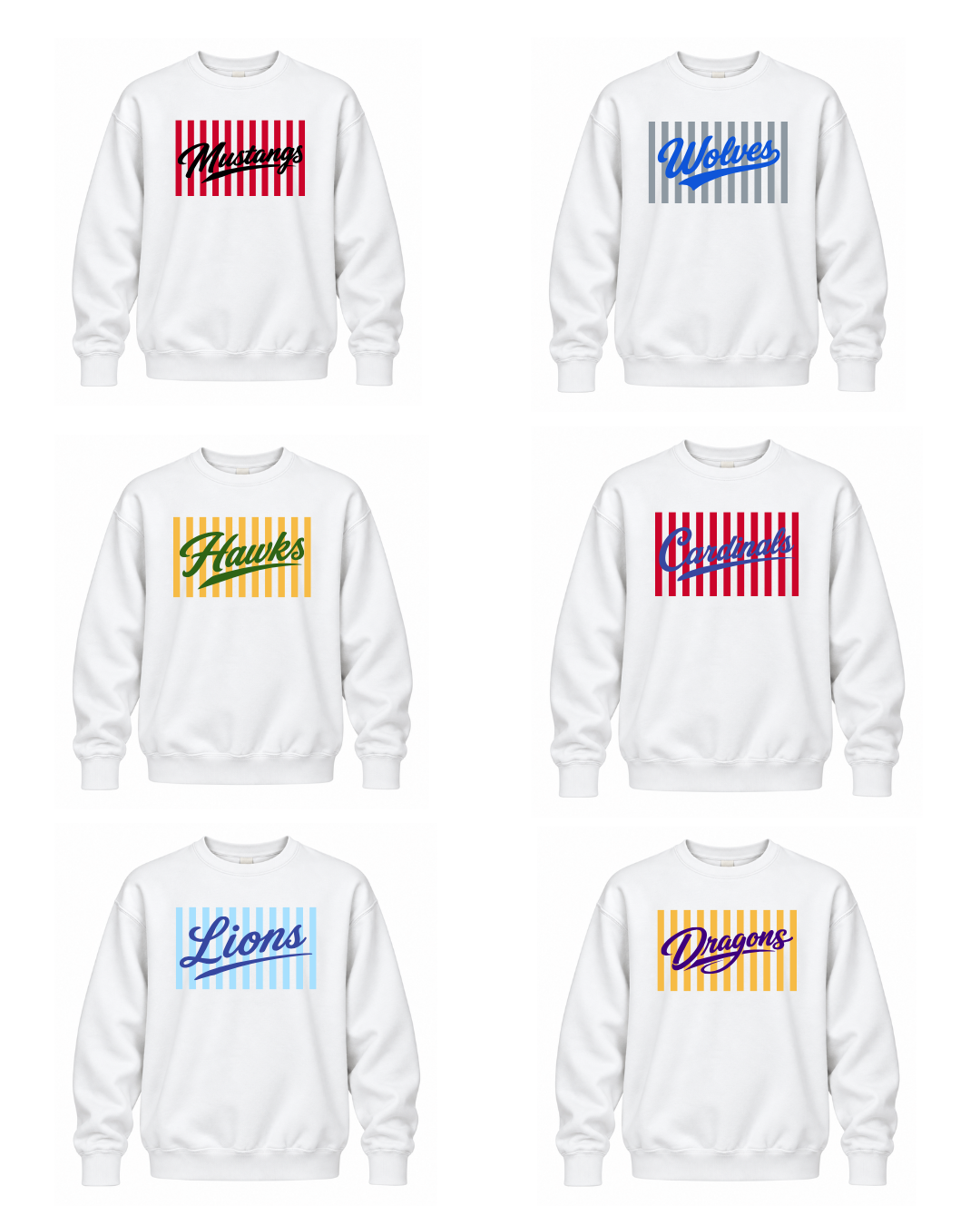 Custom Stripe Design Crewneck