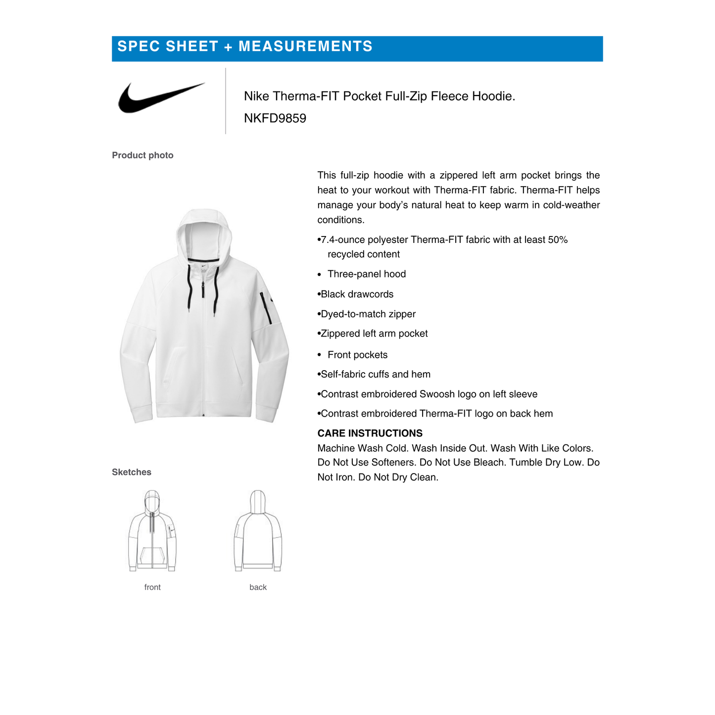 Nike Zip Up Hoodie DCG Football
