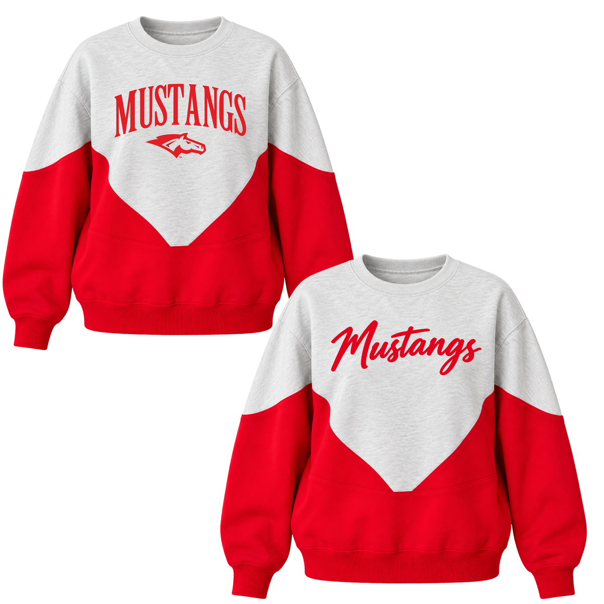 Mustangs Color Block Crew