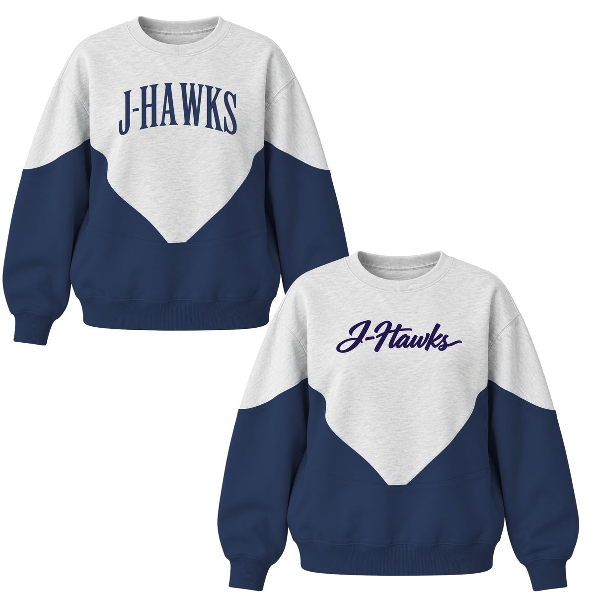 CUSTOM Navy Color Block Crew