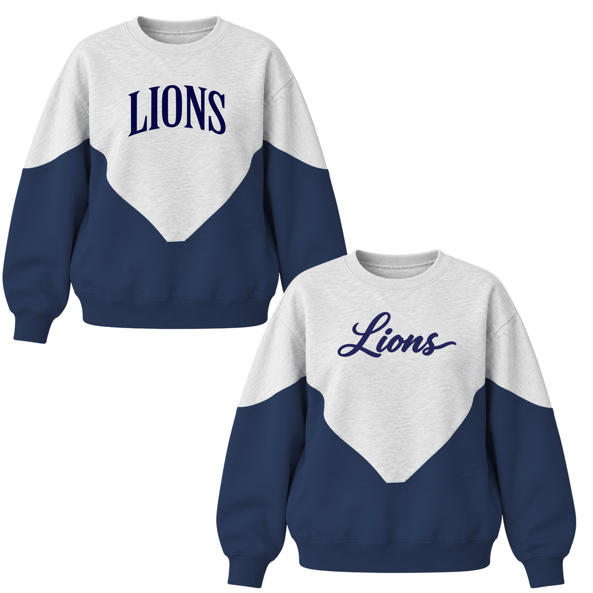 CUSTOM Navy Color Block Crew