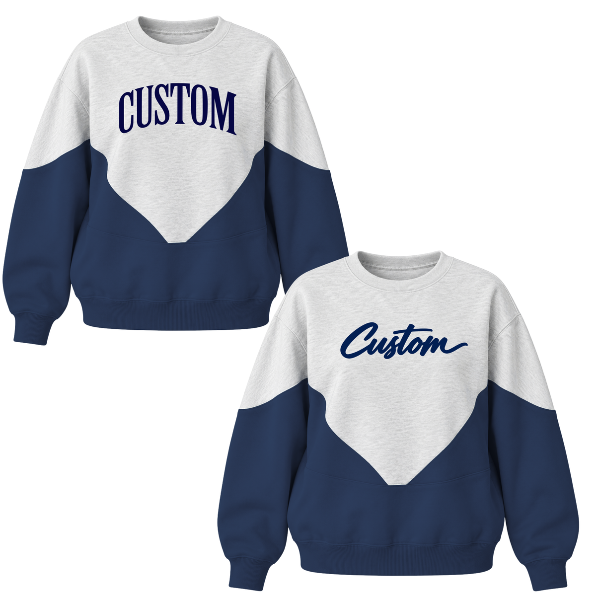CUSTOM Navy Color Block Crew