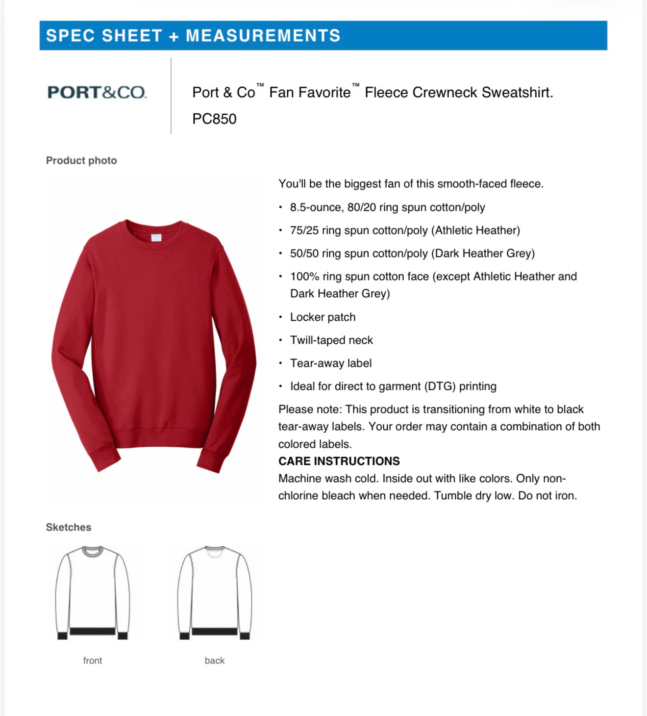 Port & Co Crewneck Adult & Youth