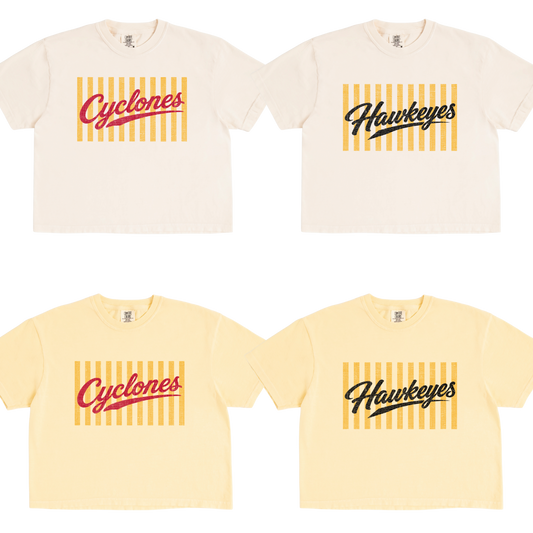 Ivory or Butter Mom Crop ❤️💛🖤