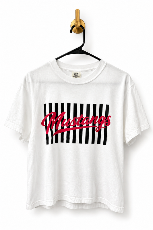 White Mustangs Stripe Design