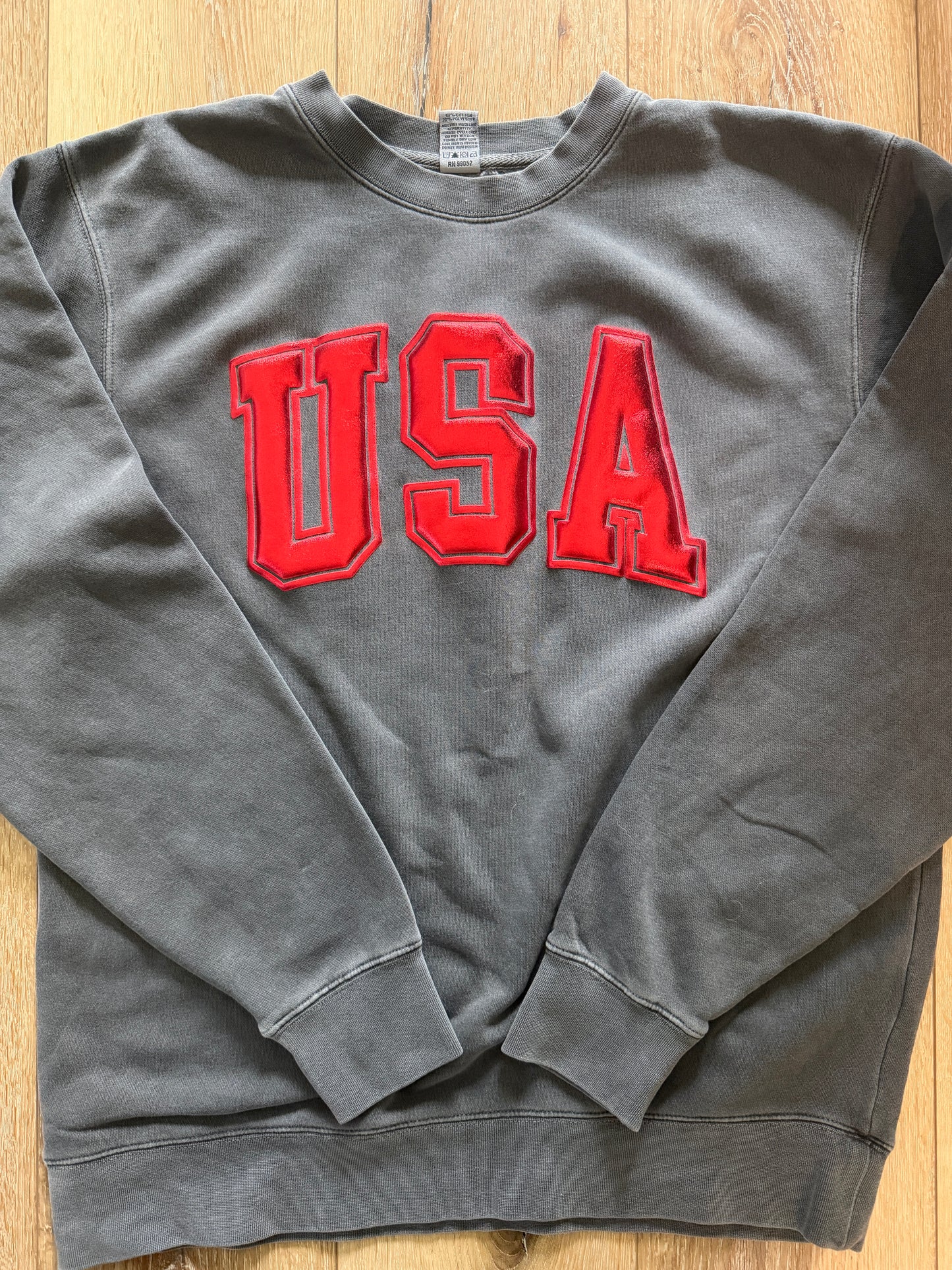 USA Metallic Puff Crewneck