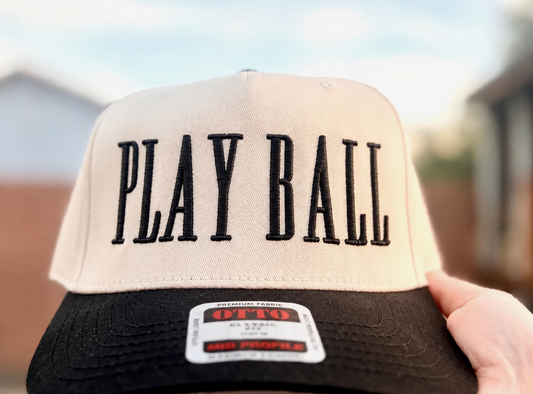 Play Ball Embroidered Baseball Trucker Hat, Game Day Hat