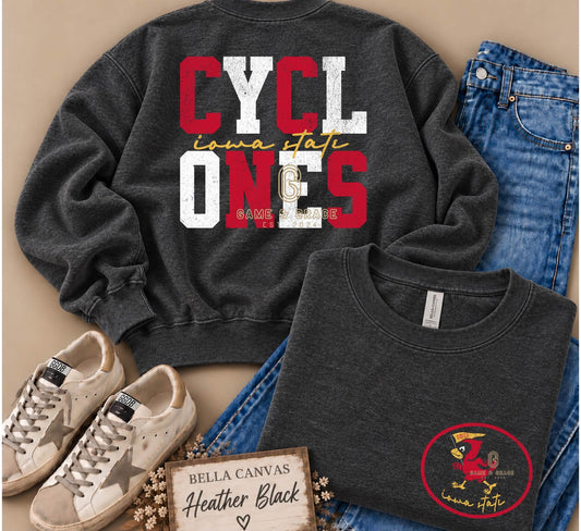 Collegiate Front/ Back Crewneck