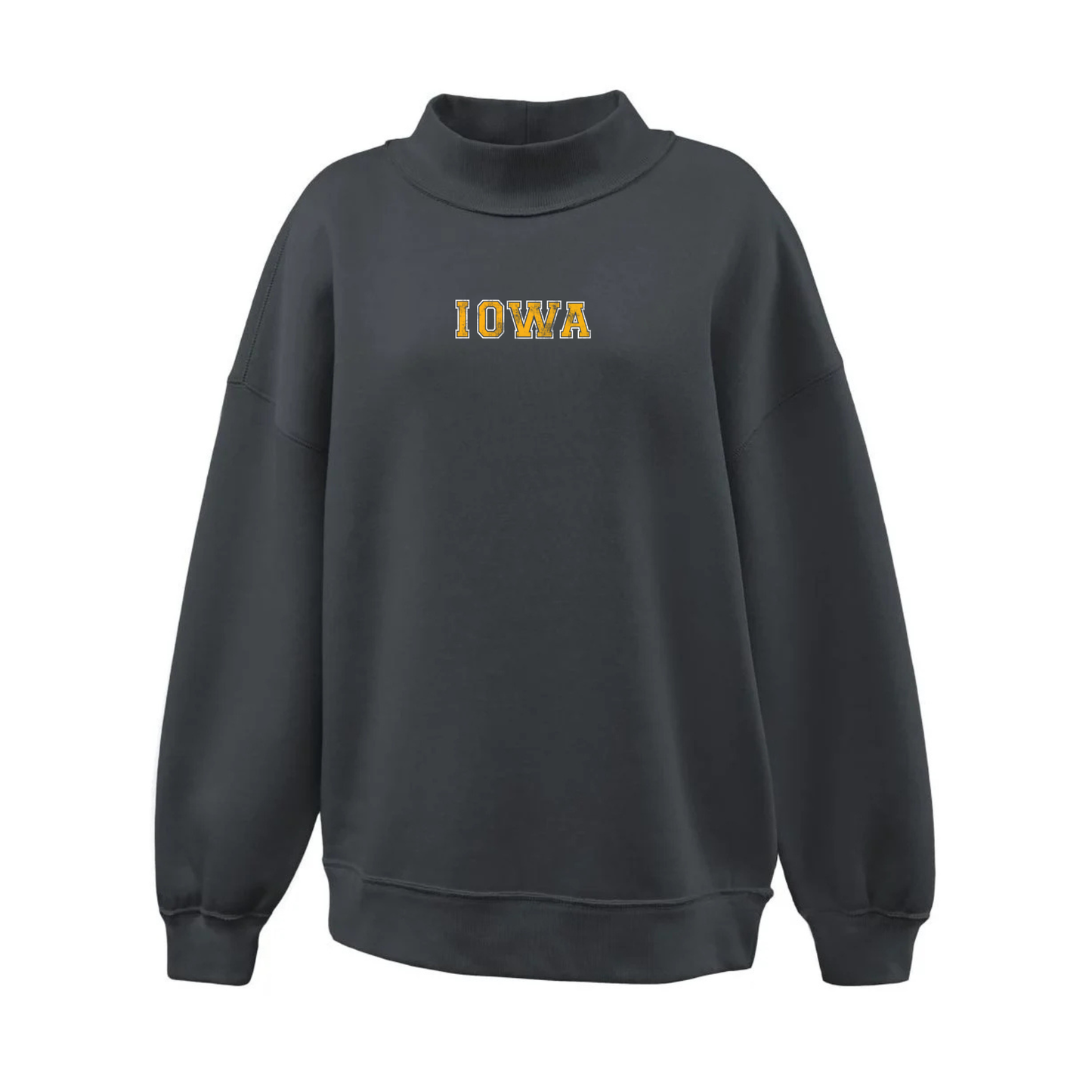 Black Mock Neck across the back