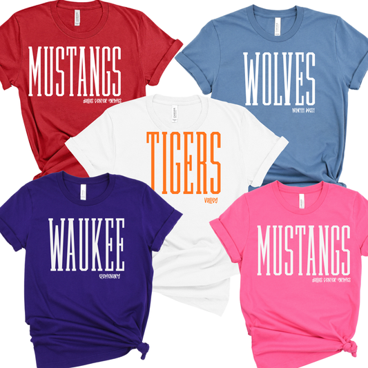 Custom Mascot Tee (Bella Canvas) Youth & Adult