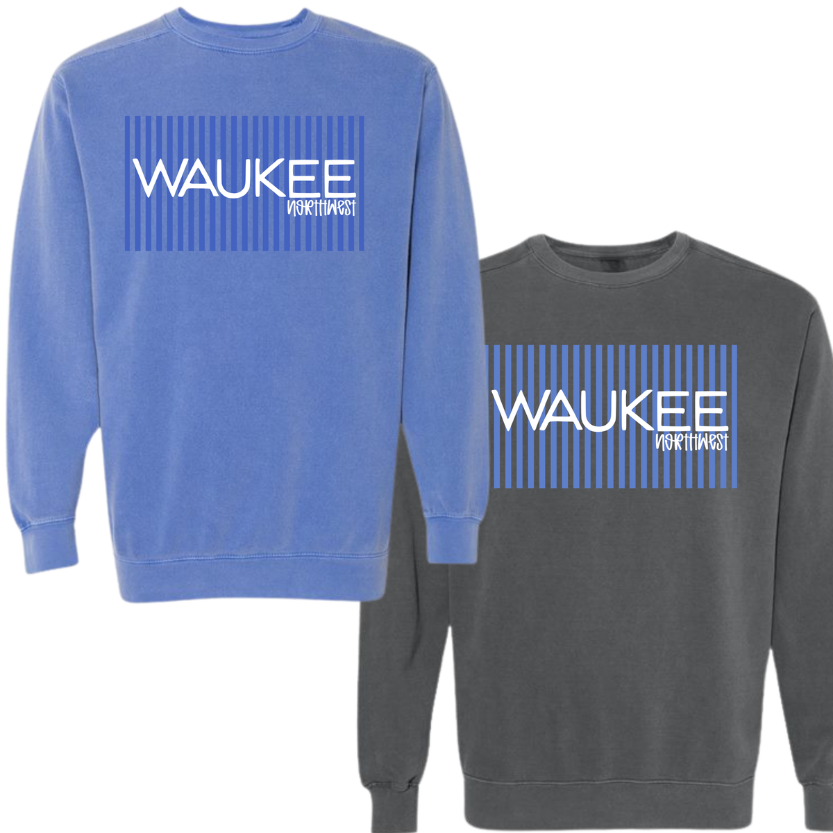 Waukee NW Stripe Crewnecks