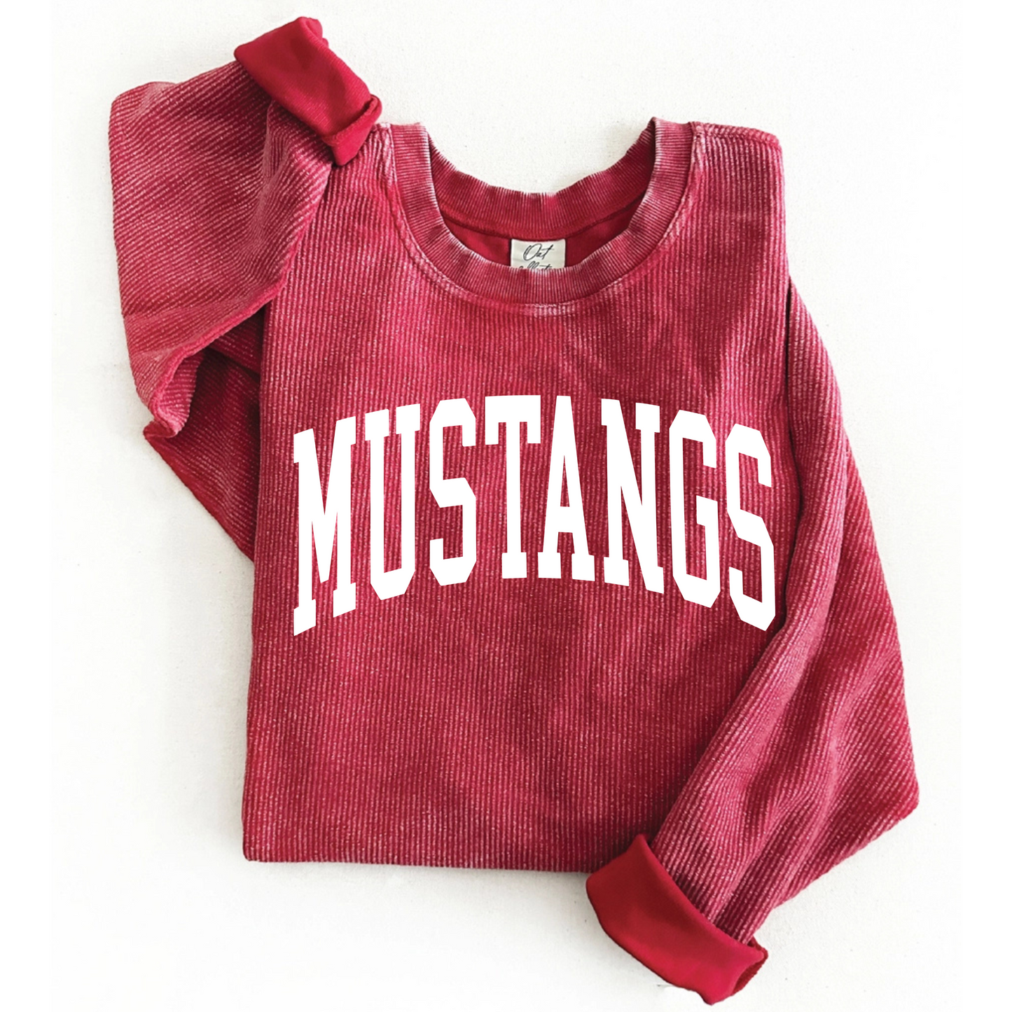 Corded Crew - Washed Cranberry (you choose design)