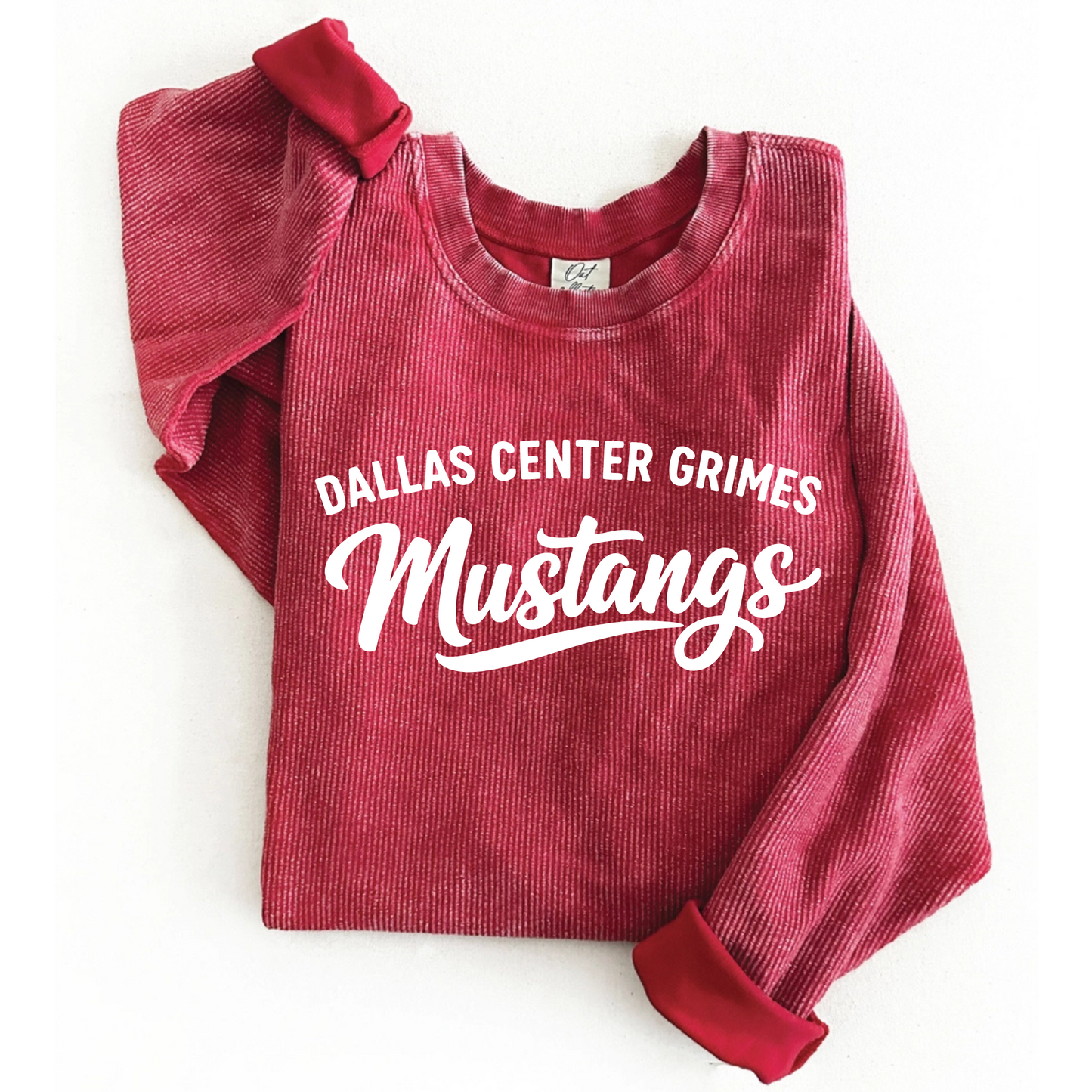 Corded Crew - Washed Cranberry (you choose design)