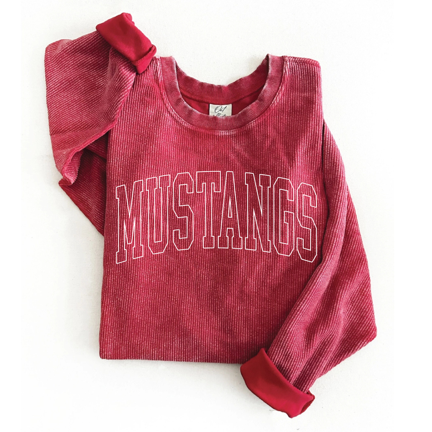 Corded Crew - Washed Cranberry (you choose design)