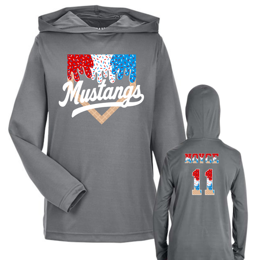 Red, White and Blue Drip Hooded Long Sleeve