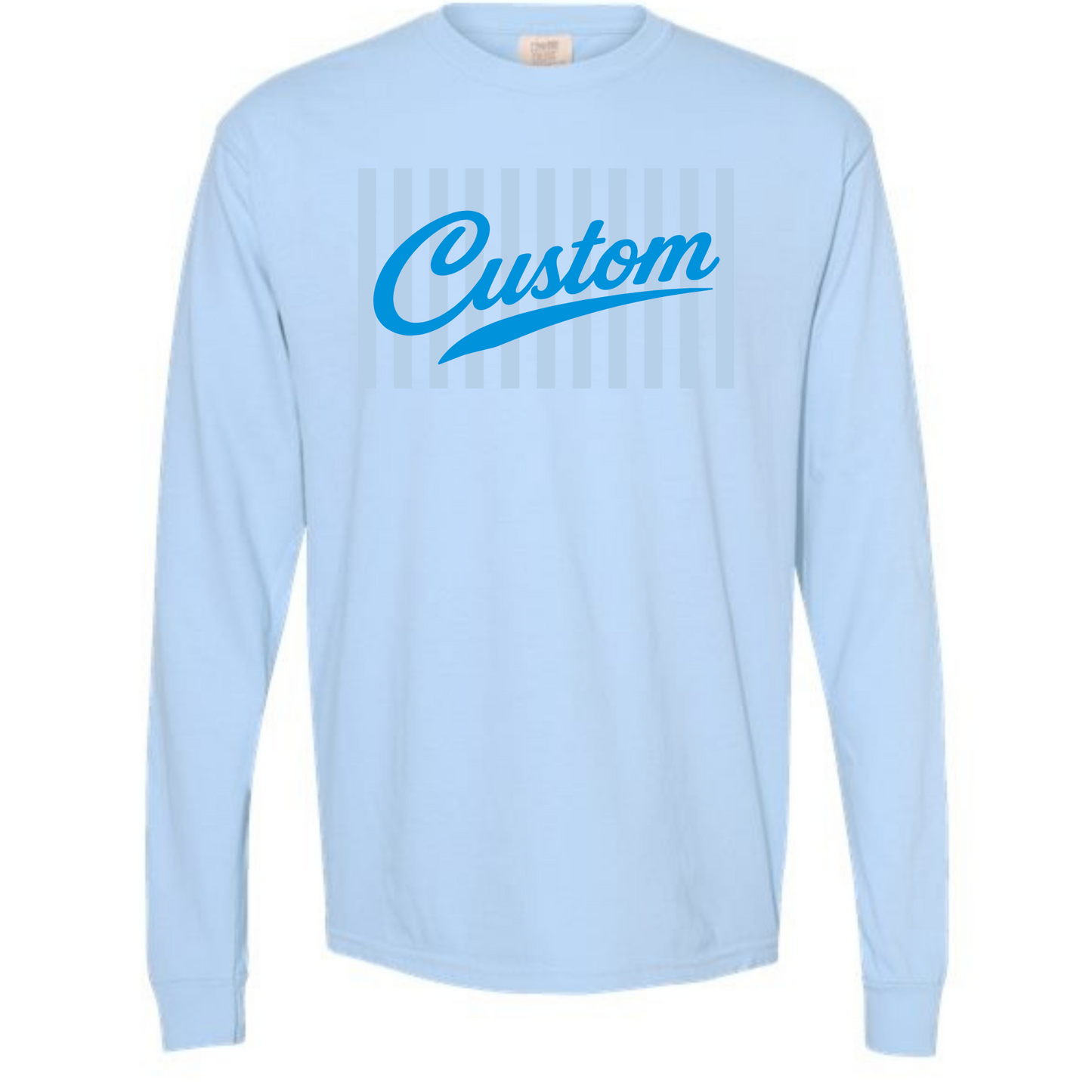 CUSTOM Team Script Long Sleeve T-shirt (adult & youth)