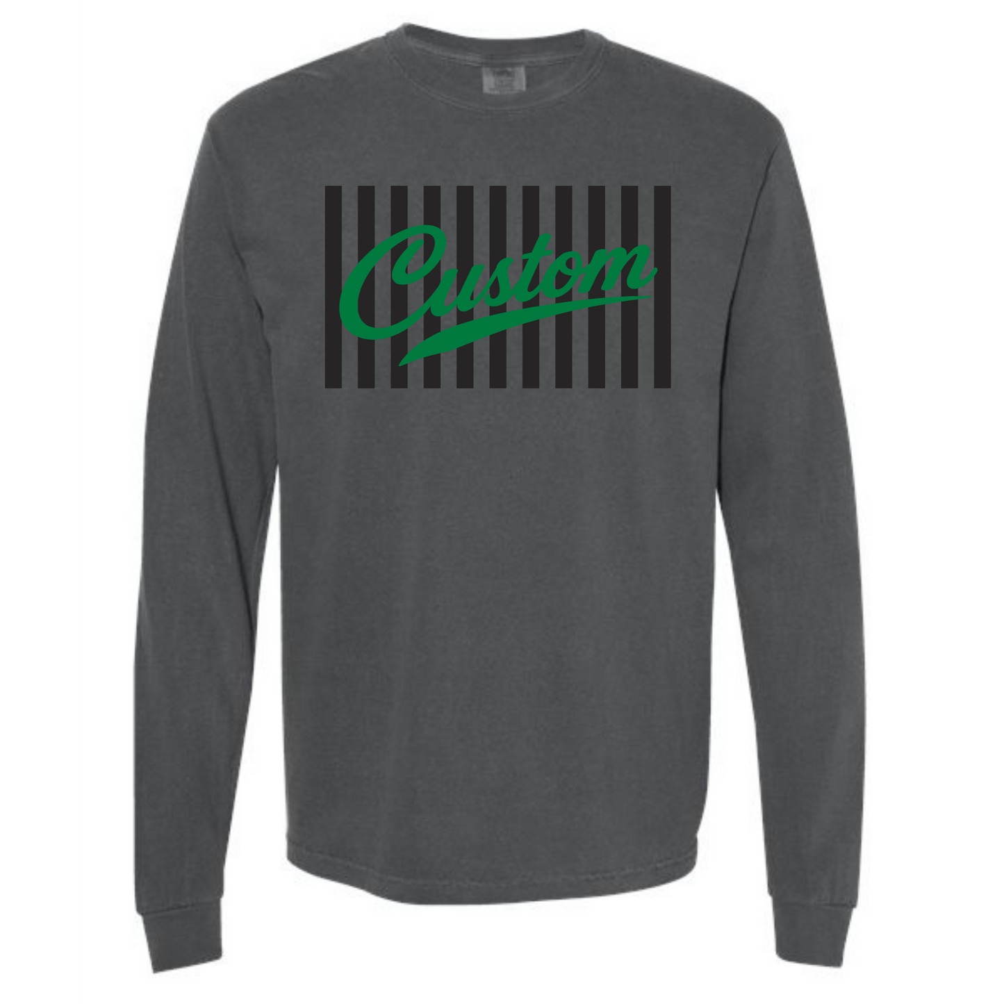 CUSTOM Team Script Long Sleeve T-shirt (adult & youth)