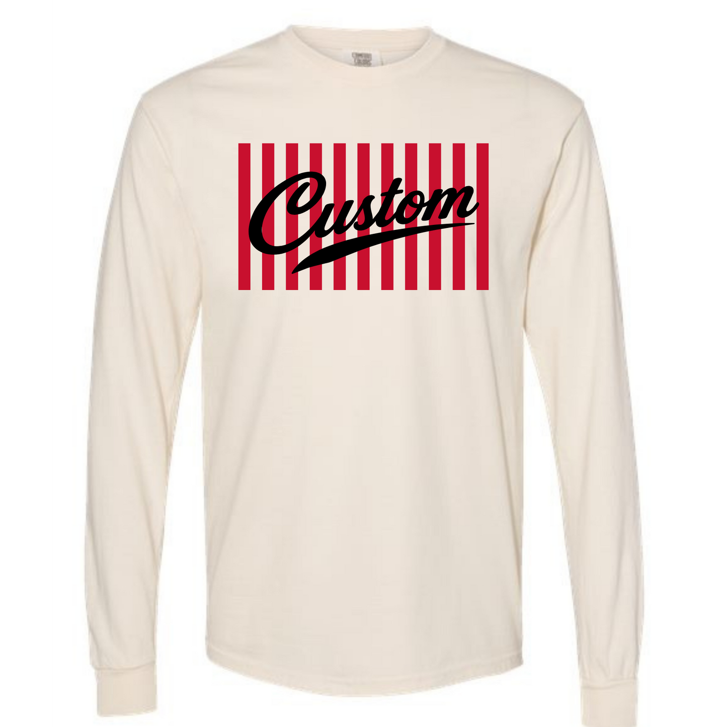 CUSTOM Team Script Long Sleeve T-shirt (adult & youth)