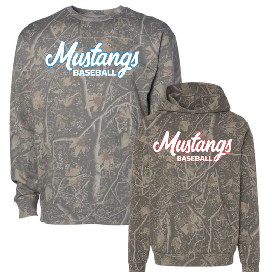 Mustangs Baseball Camo Hoodie & Crewneck
